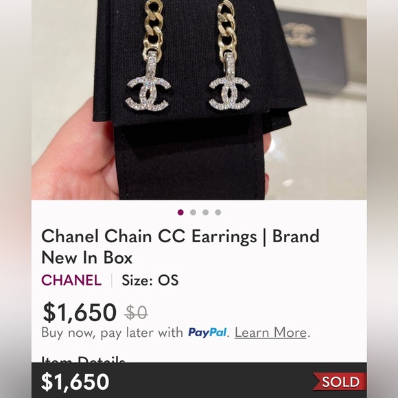 Chanel Chain CC Earrings… - Picture 2 of 9